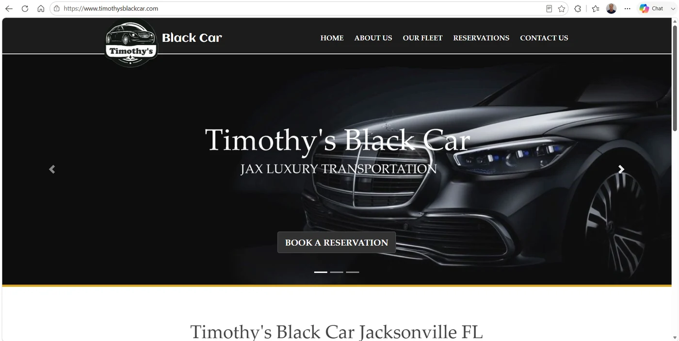 Timothy’s Black Car website project